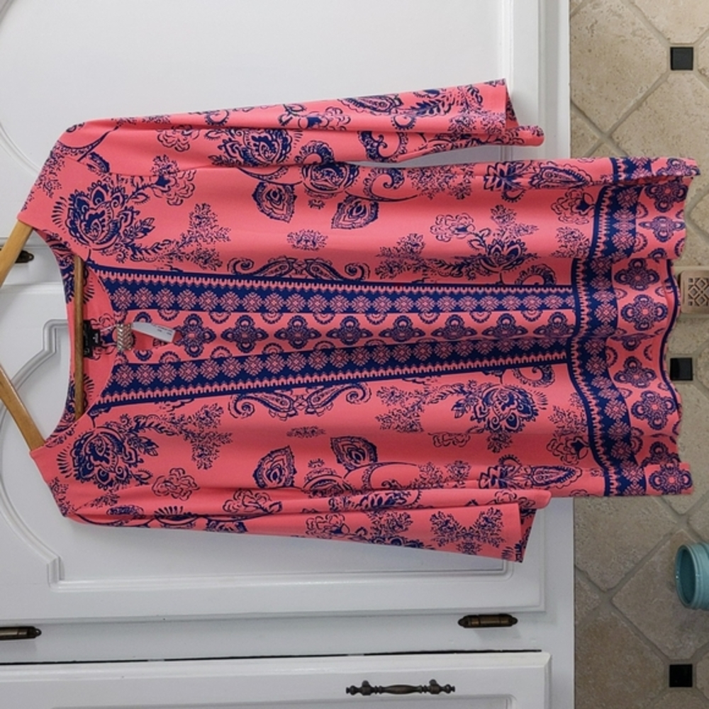 Pink & Navy Tunic Top (Runs Large)